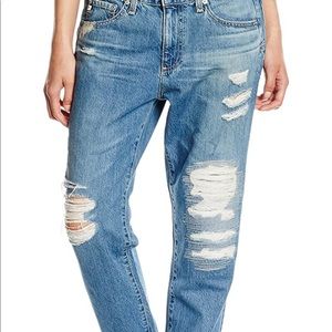 AG Distressed “Beau Slouchy Skinny” Jeans